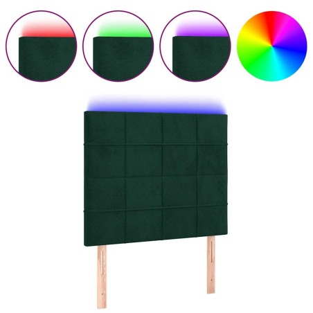 Tête de lit à LED Vert foncé 80x5x118/128 cm Velours 634608634608