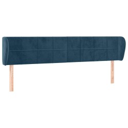 Tête de lit avec oreilles Bleu foncé 203x23x78/88 cm Velours 634612634612