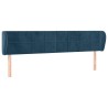 Tête de lit avec oreilles Bleu foncé 203x23x78/88 cm Velours 634612634612