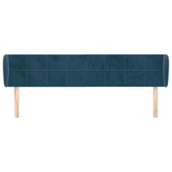 Tête de lit avec oreilles Bleu foncé 203x23x78/88 cm Velours 634612634612