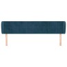 Tête de lit avec oreilles Bleu foncé 203x23x78/88 cm Velours 634612634612