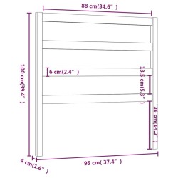 Tête de lit 95x4x100 cm Bois massif de pin 634614634614
