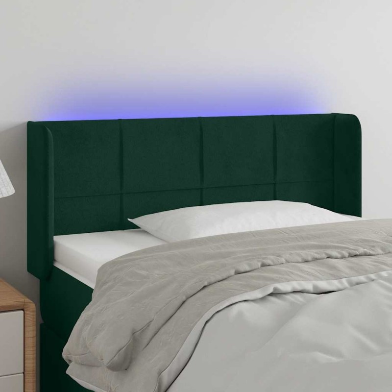 Tête de lit à LED Vert foncé 103x16x78/88 cm Velours 634615634615