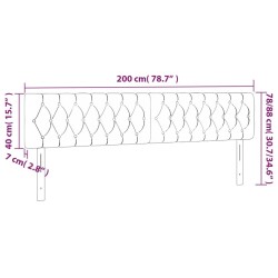 Tête de lit à LED Rose 200x7x78/88 cm Velours 634618634618