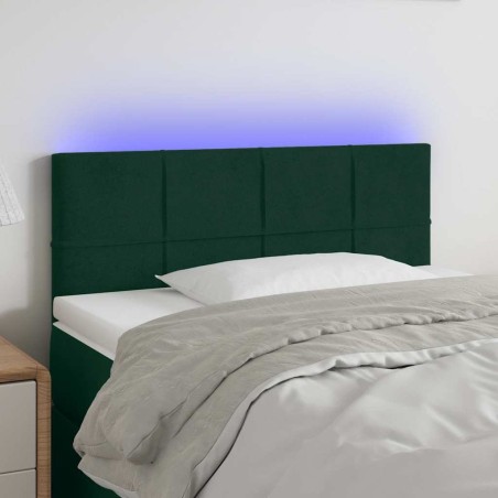 Tête de lit à LED Vert foncé 100x5x78/88 cm Velours 634621634621