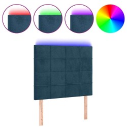 Tête de lit à LED Bleu foncé 100x5x118/128 cm Velours 634625634625