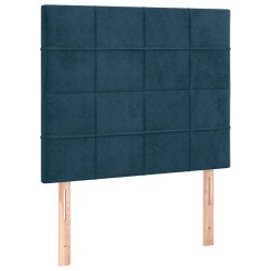 Tête de lit à LED Bleu foncé 100x5x118/128 cm Velours 634625634625