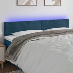 Tête de lit à LED Bleu foncé 180x5x78/88 cm Velours 634627634627
