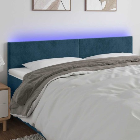 Tête de lit à LED Bleu foncé 180x5x78/88 cm Velours 634627634627