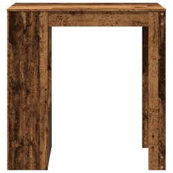 Table de bar avec étagères vieux bois bois d'ingénierie 634629634629