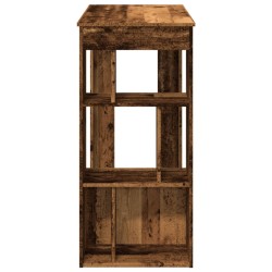 Table de bar avec étagères vieux bois bois d'ingénierie 634629634629