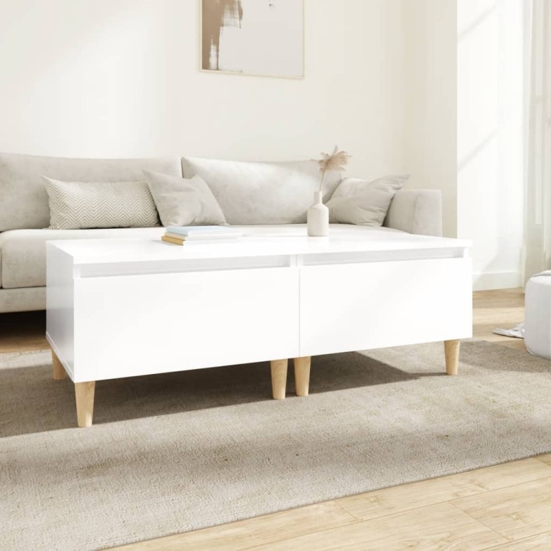 Tables d'appoint 2pcs Blanc brillant 50x46x35cm Bois ingénierie 634630634630