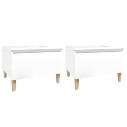 Tables d'appoint 2pcs Blanc brillant 50x46x35cm Bois ingénierie 634630634630