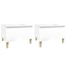 Tables d'appoint 2pcs Blanc brillant 50x46x35cm Bois ingénierie 634630634630