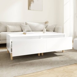 Tables d'appoint 2pcs Blanc brillant 50x46x35cm Bois ingénierie 634630634630