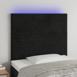 Tête de lit à LED Noir 100x5x118/128 cm Velours 634638634638