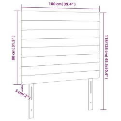 Tête de lit à LED Noir 100x5x118/128 cm Velours 634638634638
