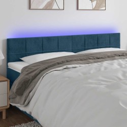 Tête de lit à LED Bleu foncé 200x5x78/88 cm Velours 634639634639