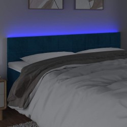 Tête de lit à LED Bleu foncé 200x5x78/88 cm Velours 634639634639
