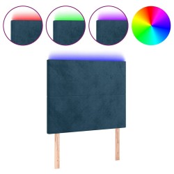 Tête de lit à LED Bleu foncé 90x5x118/128 cm Velours 634640634640