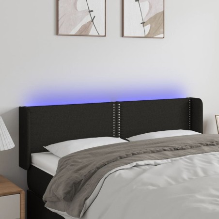 Tête de lit à LED Noir 147x16x78/88 cm Tissu 634641634641