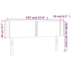Tête de lit à LED Noir 147x16x78/88 cm Tissu 634641634641