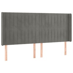 Tête de lit à LED Gris clair 203x16x118/128 cm Velours 634642634642