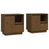 Tables de chevet 2pcs Marron miel 50x34x50cm Bois de pin massif 634643634643