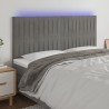 Tête de lit à LED Gris clair 200x5x118/128 cm Velours 634644634644