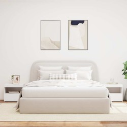 Tables de chevet avec lumières LED 2 pcs blanc 50x40x45 cm 634647634647