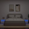 Tables de chevet avec lumières LED 2 pcs blanc 50x40x45 cm 634647634647