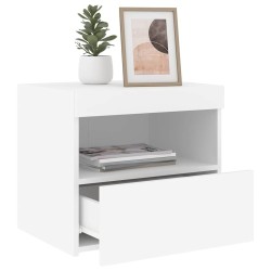 Tables de chevet avec lumières LED 2 pcs blanc 50x40x45 cm 634647634647