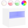 Tables de chevet avec lumières LED 2 pcs blanc 50x40x45 cm 634647634647