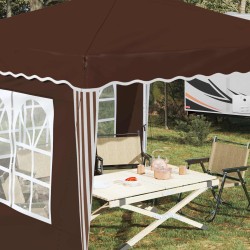 Tente de fête pop-up 288 x 288 x 245 cm Marron Tissu Oxford 634648634648