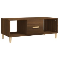 Table basse chêne marron 102x50x40 cm bois d'ingénierie 634654634654