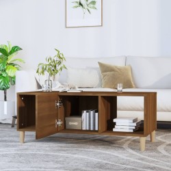 Table basse chêne marron 102x50x40 cm bois d'ingénierie 634654634654