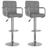 Tabourets de bar lot de 2 gris similicuir 634656634656