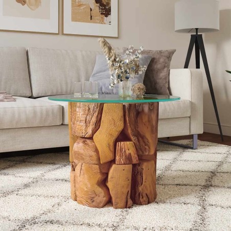 Table basse Bois flottant de teck massif 60 cm 634657634657