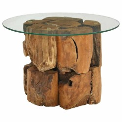Table basse Bois flottant de teck massif 60 cm 634657634657