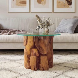 Table basse Bois flottant de teck massif 60 cm 634657634657
