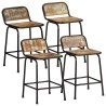 Tabourets de bar lot de 4 46x35,5x70cm bois massif récupération 634658634658