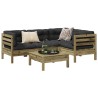 Salon de jardin 5 pcs avec coussins bois de pin imprégné 634659634659