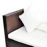 Salon de jardin 4 pcs avec coussins Résine tressée Marron 634668634668
