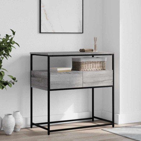 Table console sonoma gris 75x40x75 cm bois d'ingénierie 634673634673
