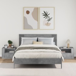 Tables de chevet murales 2 pcs gris béton 45x30x35 cm 634674634674