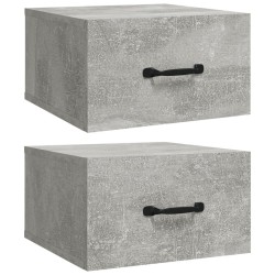 Tables de chevet murales 2 pcs Gris béton 35x35x20 cm 634682634682