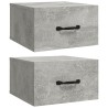 Tables de chevet murales 2 pcs Gris béton 35x35x20 cm 634682634682