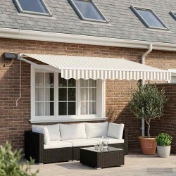 Store rétractable manuel avec LEDs Gris clair et blanc 634688634688