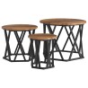 Table d'appoint empilable 3 pcs Bois Ancien 634690634690