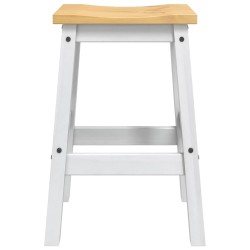 Tabouret de bar 2 pcs Blanc et Cire de Miel 44 x 30 x 63 cm 634693634693